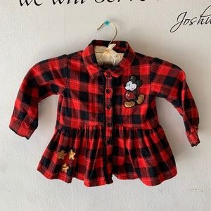 Plaid Mickey Mouse Tops for Baby